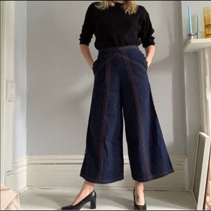 Rachel Comey Studded Wide Leg Denim Pants